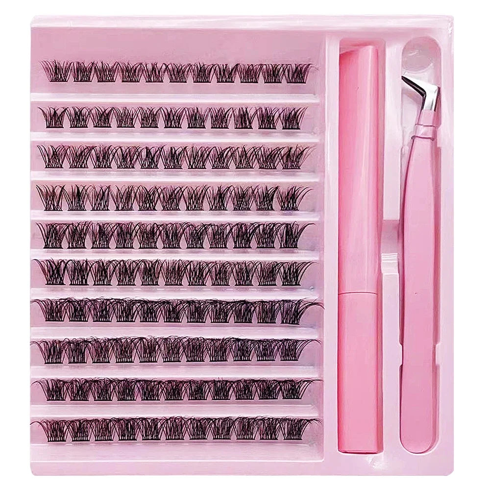Kit de extensión de pestañas postizas, 110 grupos individuales, Wispy D Curling