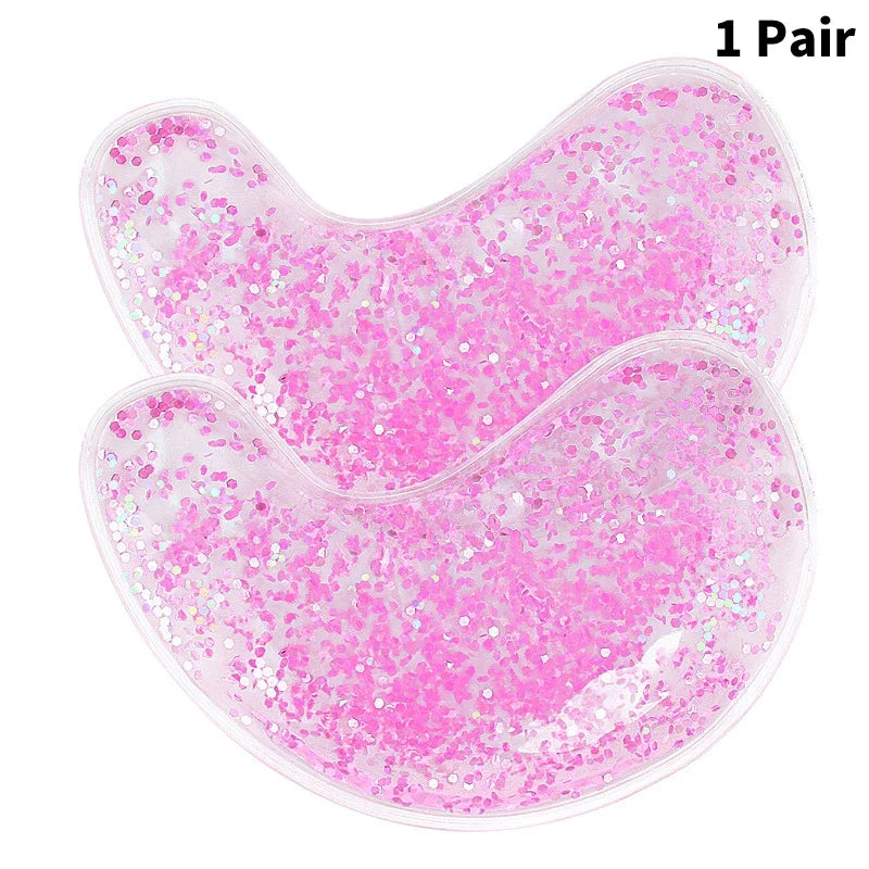 Parche de Gel para bolsa de ojos, paquete de hielo de Gel reutilizable, parches para ojos fríos y calientes, parches calefactores enfriadores de ojos de Gel reutilizables para aliviar la hinchazón