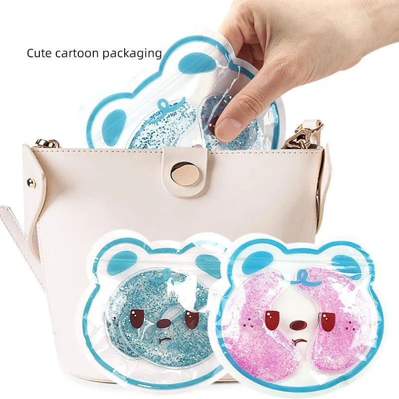 Parche de Gel para bolsa de ojos, paquete de hielo de Gel reutilizable, parches para ojos fríos y calientes, parches calefactores enfriadores de ojos de Gel reutilizables para aliviar la hinchazón