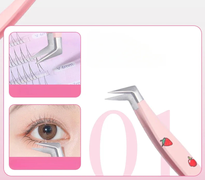 Stainless Steel Anti-Static Tweezer Superhard Tweezer Exquisite Eyelashes Tweezer Precision Makeup Tools for Eyelash Extension