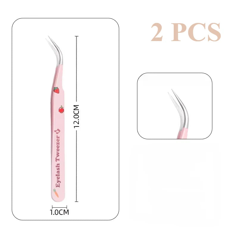 Stainless Steel Anti-Static Tweezer Superhard Tweezer Exquisite Eyelashes Tweezer Precision Makeup Tools for Eyelash Extension