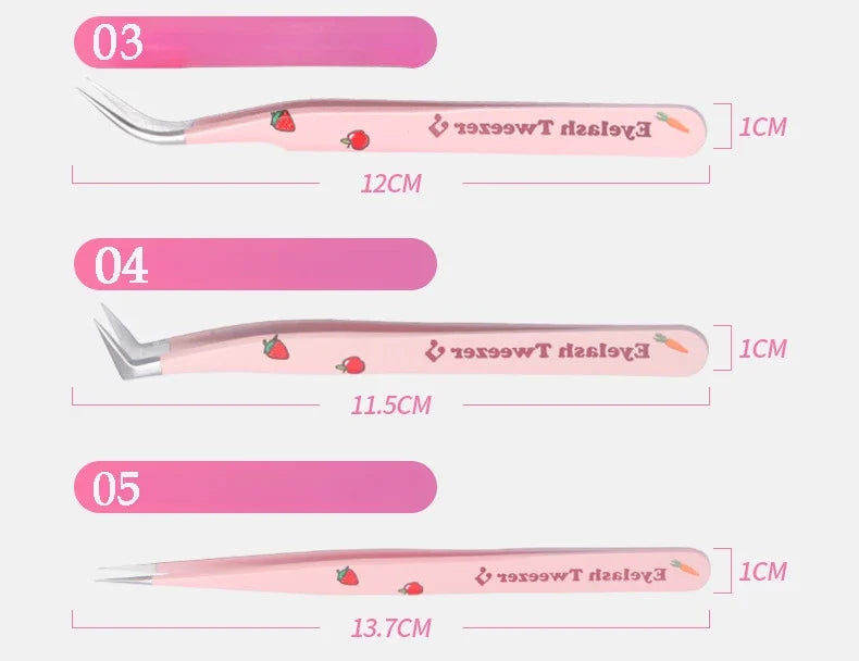 Stainless Steel Anti-Static Tweezer Superhard Tweezer Exquisite Eyelashes Tweezer Precision Makeup Tools for Eyelash Extension