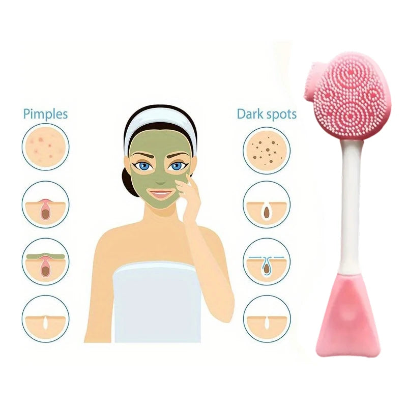 Juego de belleza para maquillaje y lavado de cara de 7 piezas, incluidos 3 juegos de diademas, 1 bolsa de cosméticos, 2 cepillos para lavado de cara y 1 soplo para polvos