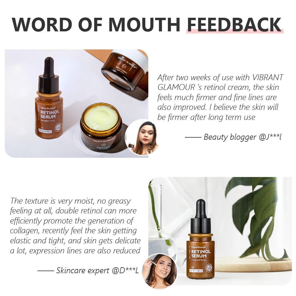 Crema Facial de Retinol + suero Facial + juego de suero para ojos eliminador de arrugas antienvejecimiento reafirmante hidratante blanqueamiento de la piel Kits de cuidado Facial