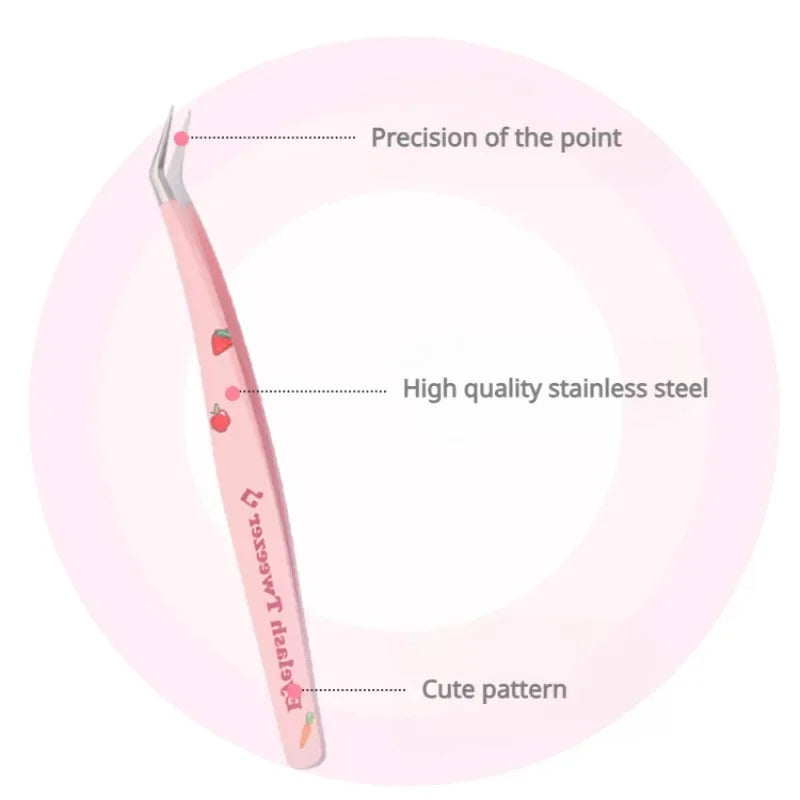 Stainless Steel Anti-Static Tweezer Superhard Tweezer Exquisite Eyelashes Tweezer Precision Makeup Tools for Eyelash Extension