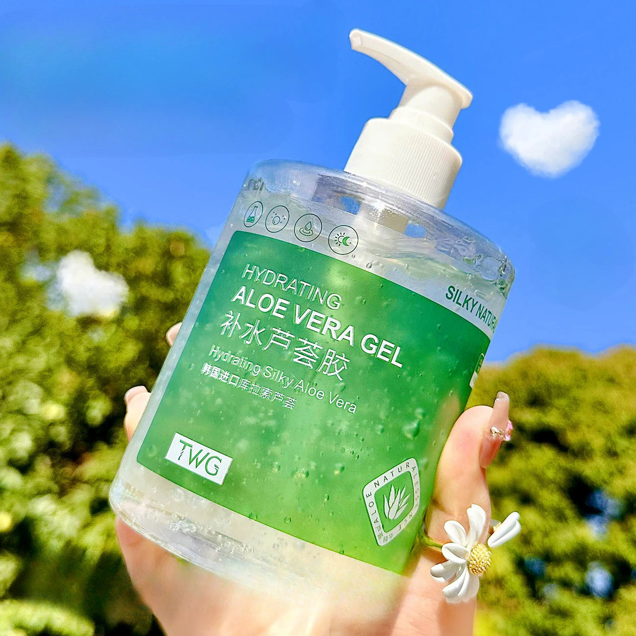 Gel de Aloe Vera 500g Botella Grande Gel de Aloe Hidratante Gran Capacidad Hidratante e Hidratante