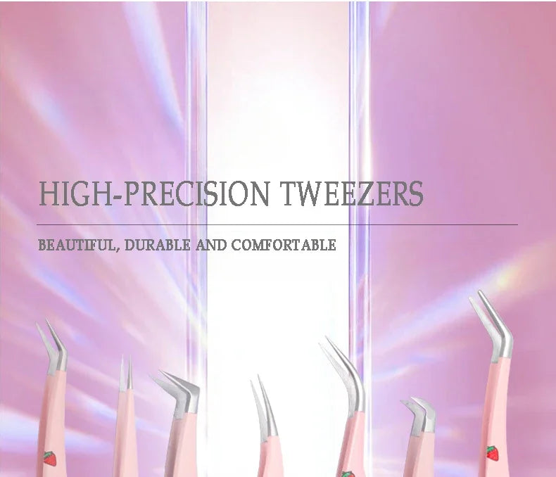 Stainless Steel Anti-Static Tweezer Superhard Tweezer Exquisite Eyelashes Tweezer Precision Makeup Tools for Eyelash Extension