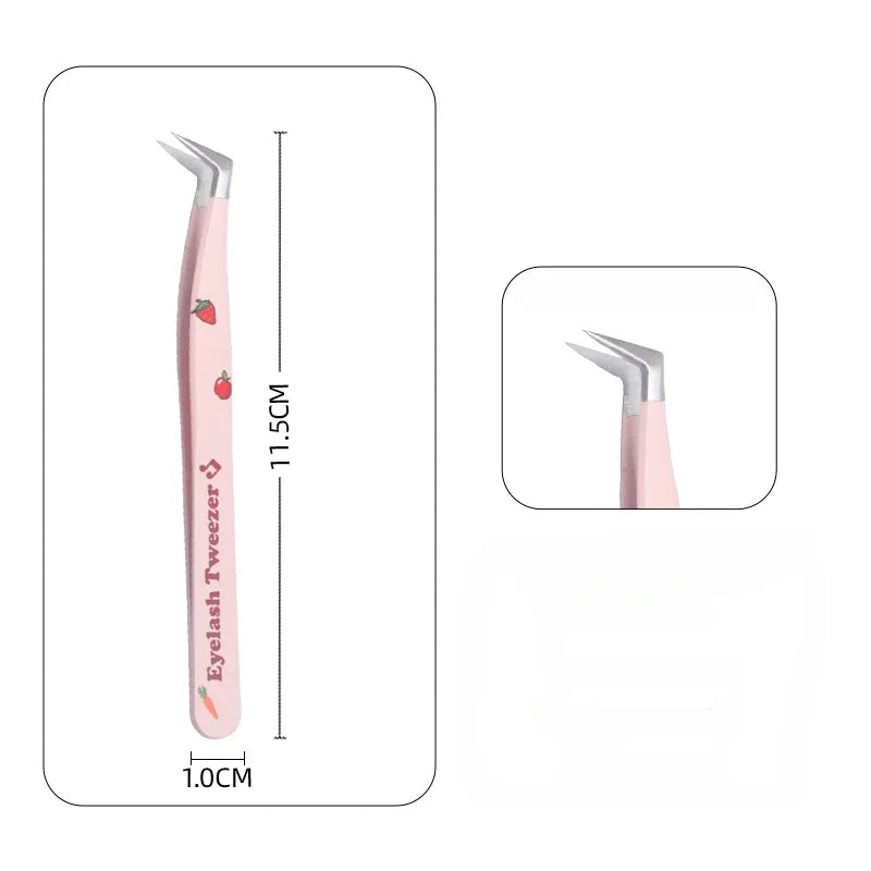 Stainless Steel Anti-Static Tweezer Superhard Tweezer Exquisite Eyelashes Tweezer Precision Makeup Tools for Eyelash Extension