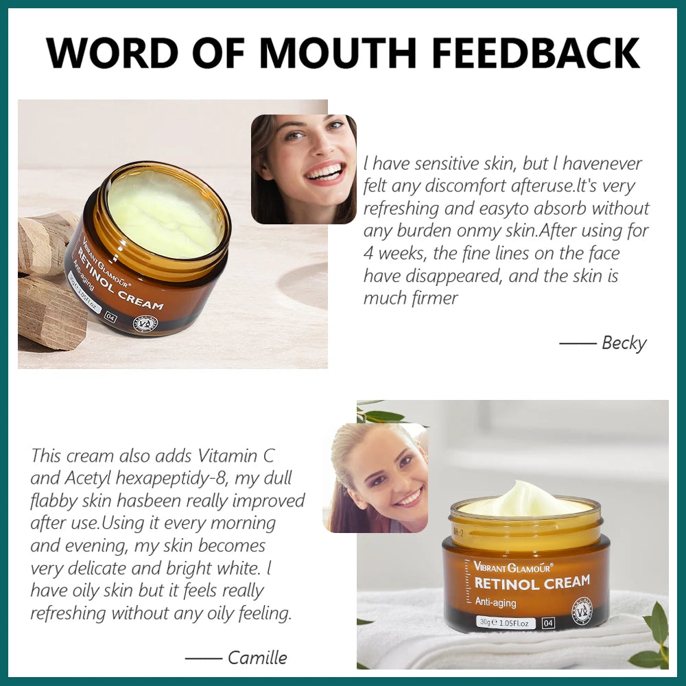 Crema Facial de Retinol + suero Facial + juego de suero para ojos eliminador de arrugas antienvejecimiento reafirmante hidratante blanqueamiento de la piel Kits de cuidado Facial