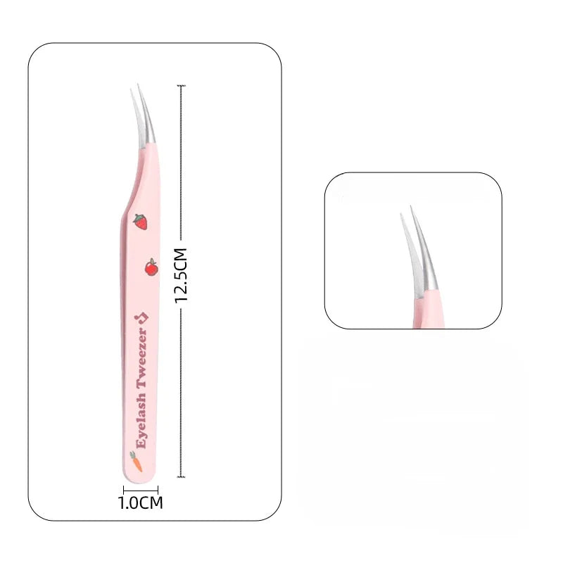 Stainless Steel Anti-Static Tweezer Superhard Tweezer Exquisite Eyelashes Tweezer Precision Makeup Tools for Eyelash Extension