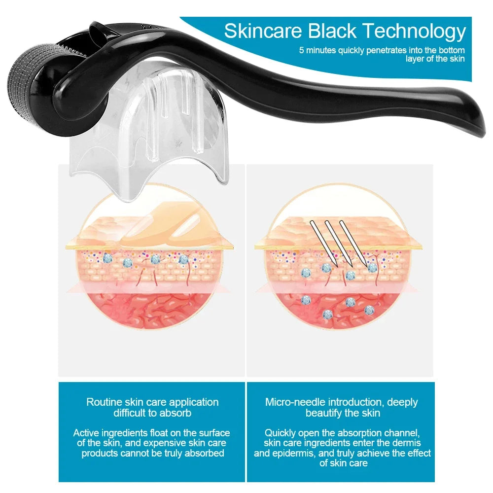 Rodillo Derma 540, aguja para el cuidado de la piel, Micro Dermaroller, rodillo Derma profesional para el crecimiento del cabello, rodillo de belleza Facial para el crecimiento de la barba