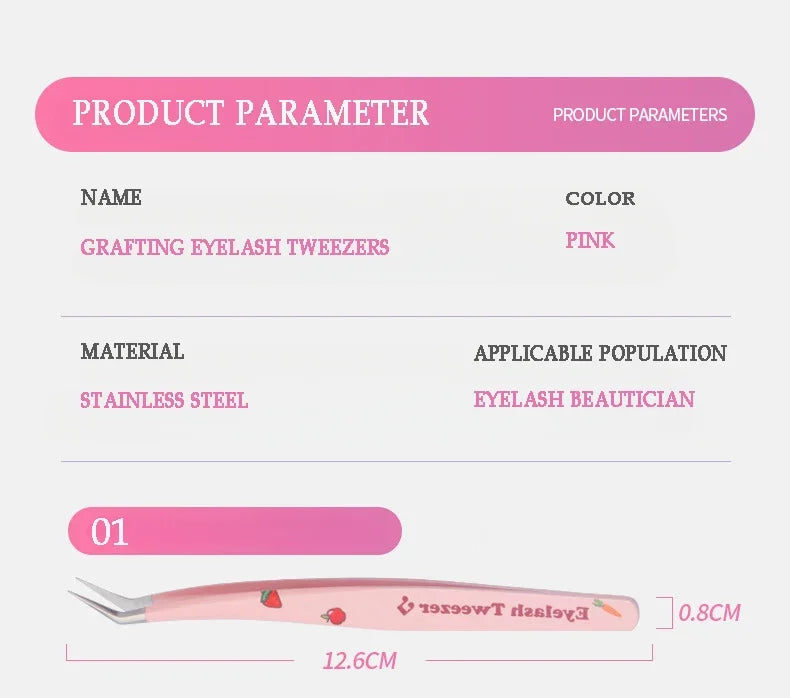 Stainless Steel Anti-Static Tweezer Superhard Tweezer Exquisite Eyelashes Tweezer Precision Makeup Tools for Eyelash Extension