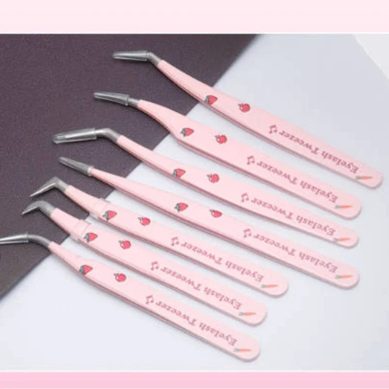 Stainless Steel Anti-Static Tweezer Superhard Tweezer Exquisite Eyelashes Tweezer Precision Makeup Tools for Eyelash Extension