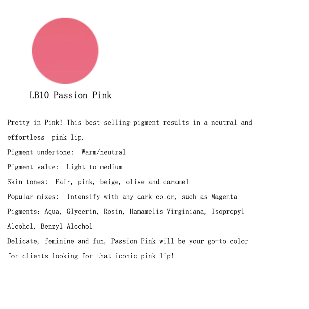 Pigmento permanente 10ml del maquillaje del tatuaje del rubor del labio de ECO PMU