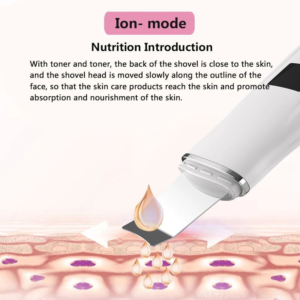 Espátula ultrasónica para el cuidado de la piel, eliminador de puntos negros y espinillas, depurador ultrasónico de la piel, espátula de limpieza Facial profunda para el cuidado de la cara