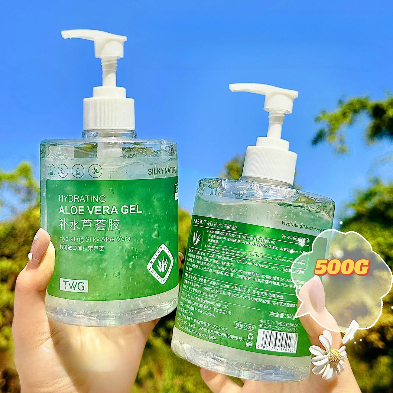 Gel de Aloe Vera 500g Botella Grande Gel de Aloe Hidratante Gran Capacidad Hidratante e Hidratante