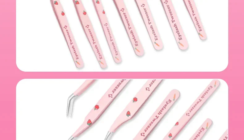 Stainless Steel Anti-Static Tweezer Superhard Tweezer Exquisite Eyelashes Tweezer Precision Makeup Tools for Eyelash Extension