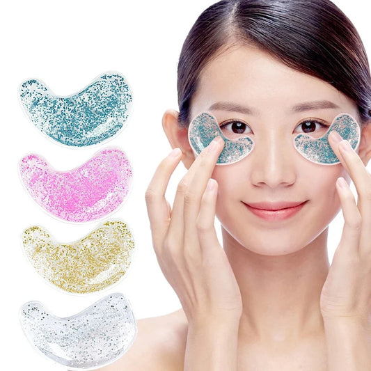 Parche de Gel para bolsa de ojos, paquete de hielo de Gel reutilizable, parches para ojos fríos y calientes, parches calefactores enfriadores de ojos de Gel reutilizables para aliviar la hinchazón