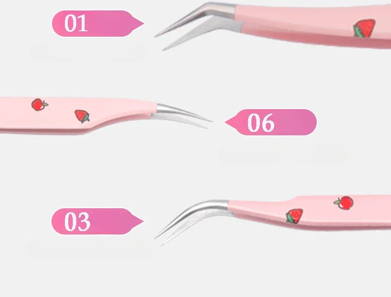 Stainless Steel Anti-Static Tweezer Superhard Tweezer Exquisite Eyelashes Tweezer Precision Makeup Tools for Eyelash Extension