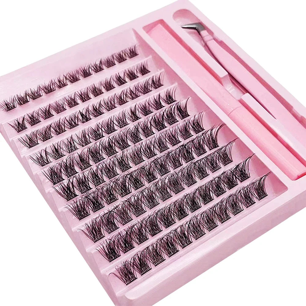 Kit de extensión de pestañas postizas, 110 grupos individuales, Wispy D Curling