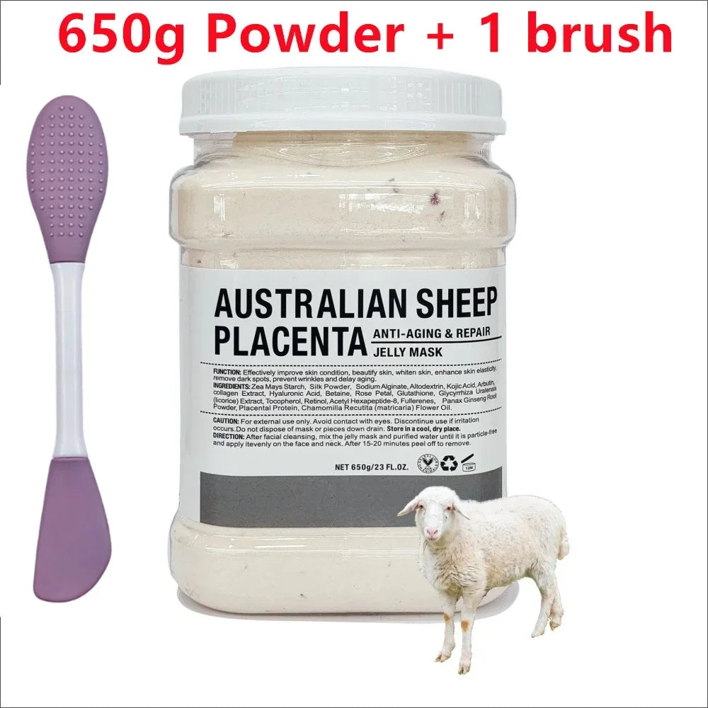 Mascarilla hidratante Facial de ácido hialurónico de manzanilla, 650g, en polvo con cepillo de silicona que aumenta la elasticidad de la piel, mascarilla de gelatina de rosas