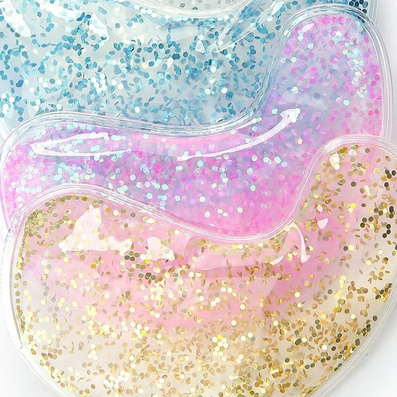Parche de Gel para bolsa de ojos, paquete de hielo de Gel reutilizable, parches para ojos fríos y calientes, parches calefactores enfriadores de ojos de Gel reutilizables para aliviar la hinchazón