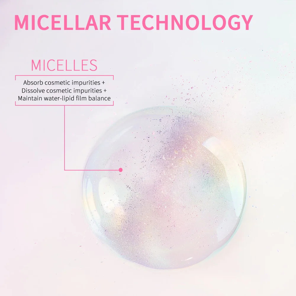 Limpiador micelar suave, removedor de maquillaje suave con agua, limpiador todo en 1, frotamiento, no estimulante, Cosméticos Coreanos