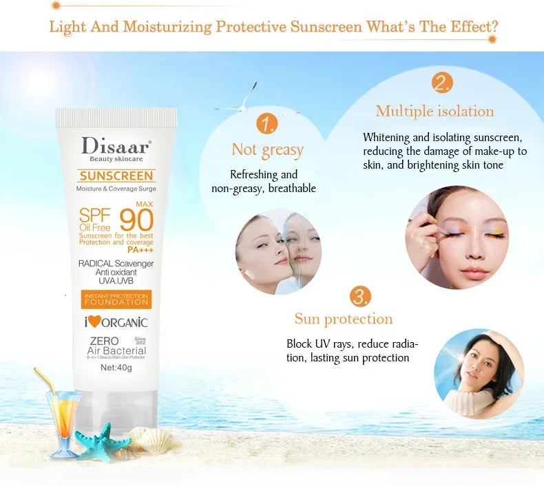Protector Solar para el cuerpo y la cara, crema Solar, bloqueador Solar, Control de aceite, Protector corporal, loción protectora antisolar, cuidado de la piel, SPF90
