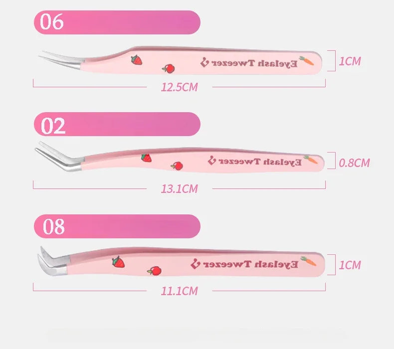Stainless Steel Anti-Static Tweezer Superhard Tweezer Exquisite Eyelashes Tweezer Precision Makeup Tools for Eyelash Extension