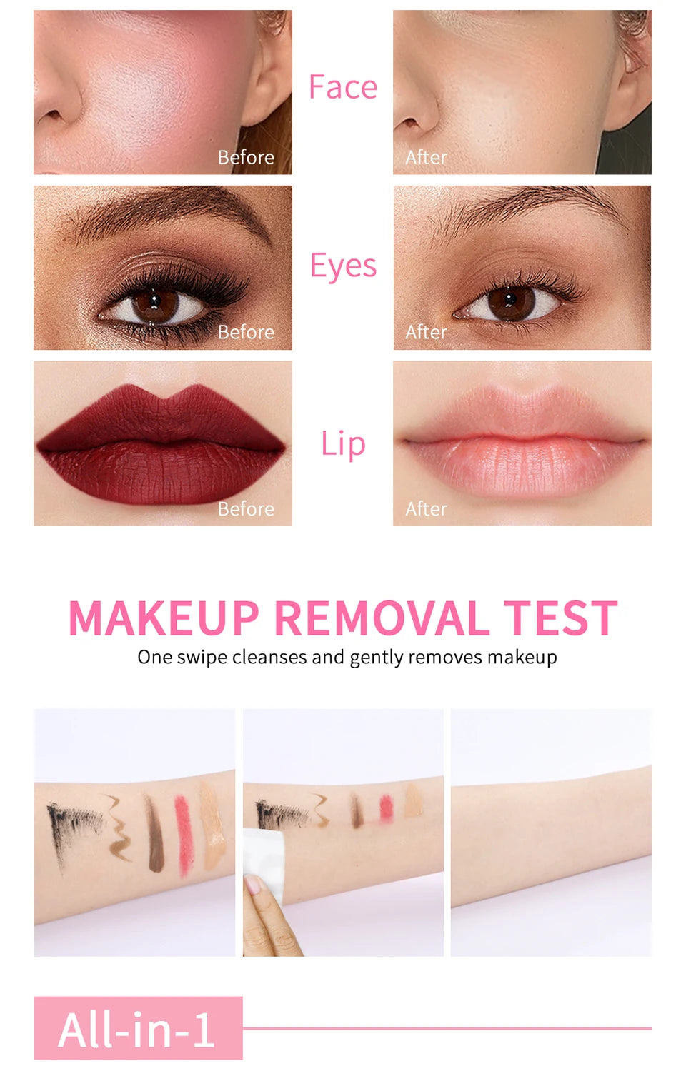 Limpiador micelar suave, removedor de maquillaje suave con agua, limpiador todo en 1, frotamiento, no estimulante, Cosméticos Coreanos