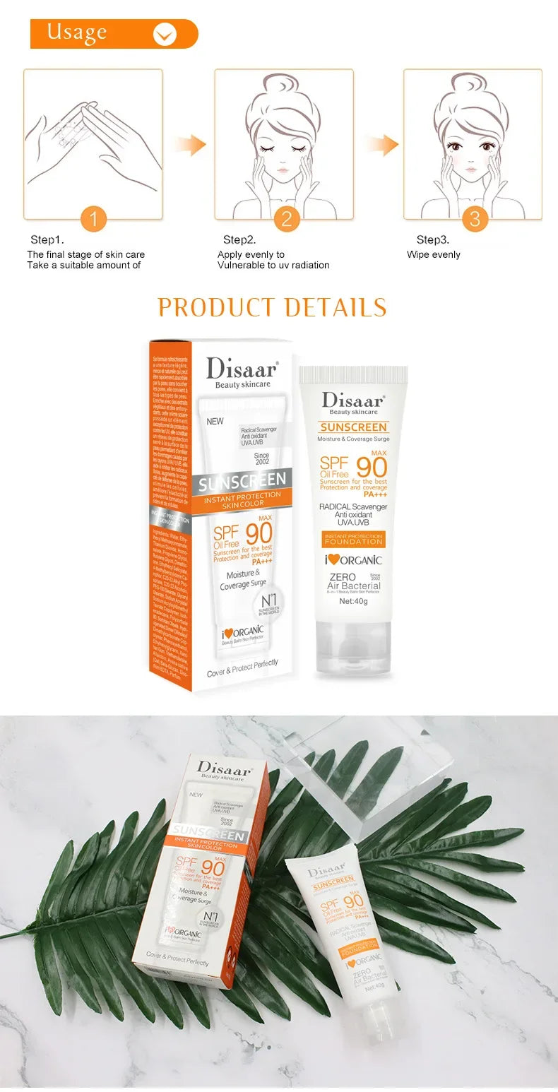 Protector Solar para el cuerpo y la cara, crema Solar, bloqueador Solar, Control de aceite, Protector corporal, loción protectora antisolar, cuidado de la piel, SPF90