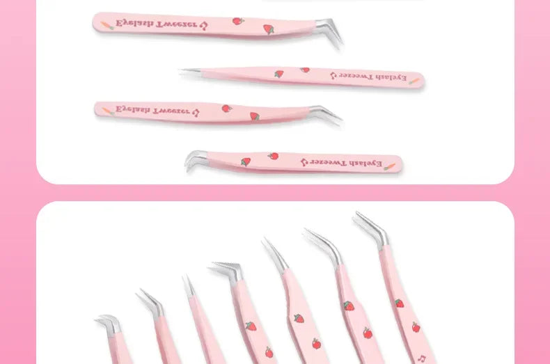 Stainless Steel Anti-Static Tweezer Superhard Tweezer Exquisite Eyelashes Tweezer Precision Makeup Tools for Eyelash Extension