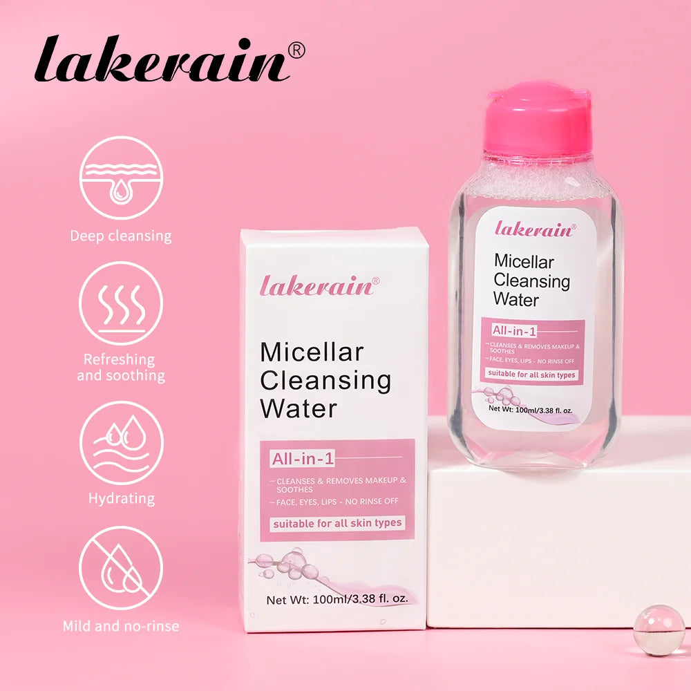 Limpiador micelar suave, removedor de maquillaje suave con agua, limpiador todo en 1, frotamiento, no estimulante, Cosméticos Coreanos