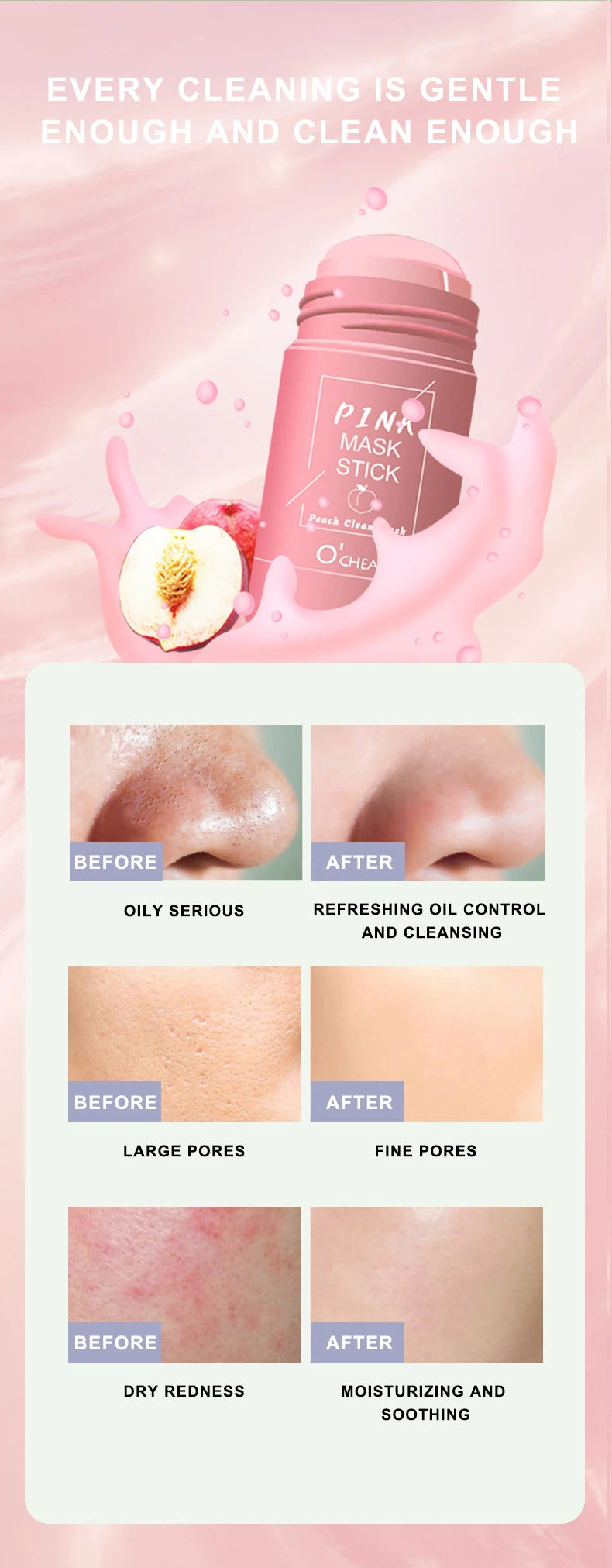 Mascarilla facial sólida en barra, té verde, miel, melocotón, limpieza de poros, hidratante, película de barro de berenjena de carbón largo