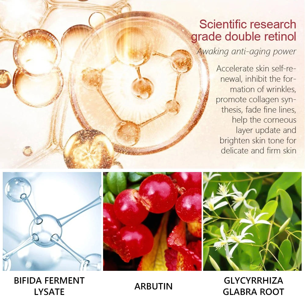Crema Facial de Retinol + suero Facial + juego de suero para ojos eliminador de arrugas antienvejecimiento reafirmante hidratante blanqueamiento de la piel Kits de cuidado Facial